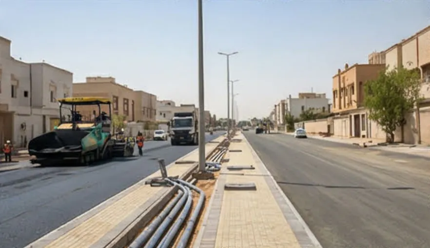 سفلتة وأرصفة وإنارة شوارع شمال شرق جدة
